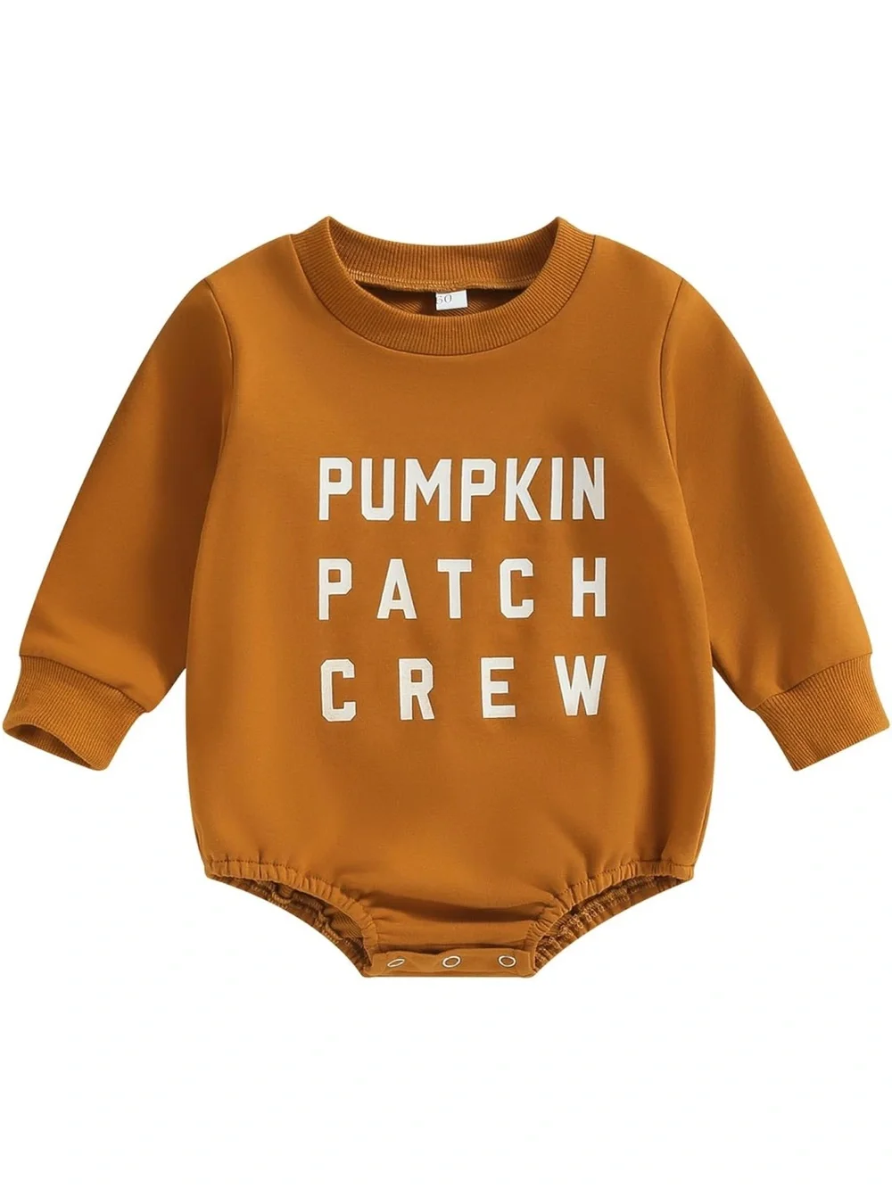 Rust Orange 'Pumpkin Patch Crew' Long-Sleeve Baby One-Piece